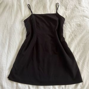 Little black square neck mini dress
